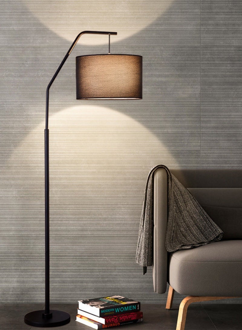 شاربدو مصباح أرضي LED رأسي بسيط إسكندنافي دافئ مضاد للوهج لحماية العين مصباح قائم لغرفة النوم وغرفة المعيشة إضاءة أرضية مع عاكس الضوء من القماش - Image 4